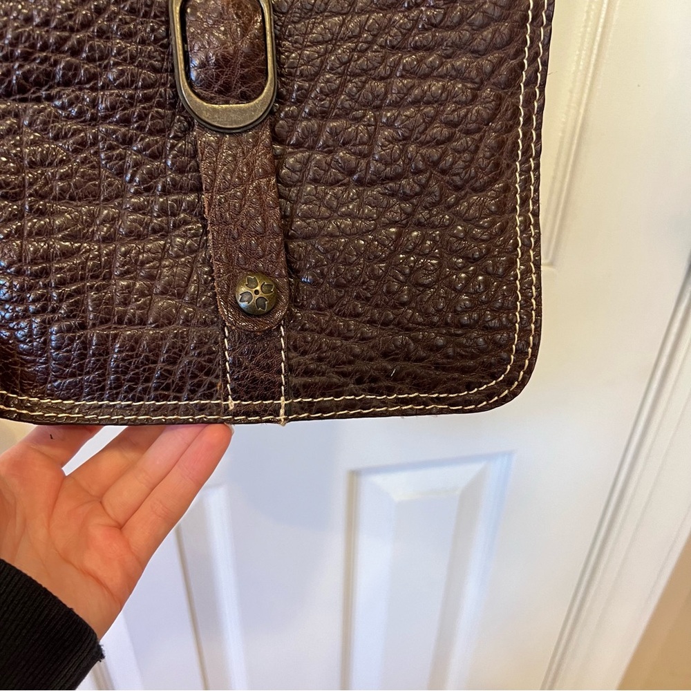 Patricia Nash Venezia Leather Pouch Genuine Leather Crossbody Brown Bag Purse - Picture 4 of 9